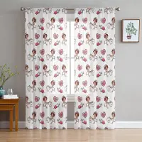 Household supplies MH Sjuksköterska Injektion Tand Kärlek Vita Skira Gardiner för Vardagsrumsdekoration Fönstergardiner Kök Tyll Voile Organza Gardiner W135 x H115cm x1 white
