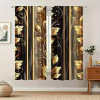 Yiran Furniture Eleganta gardiner med leopardtryck och gyllene detaljer för ditt vardagsrum eller sovrum för alla årstider. Lätta att hänga upp för fönster. 100W130H(CM)40x51in&Grommet Top