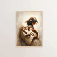 DIMENGQI Jesus Kristus Canvas Postres Kristus Jesus Porträtt Väggkonst Tryck Affisch Jag Ska Gå Med Kristus Bibelvers Present Affisch 40x60cm