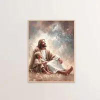 DIMENGQI Jesus Kristus Canvas Postres Kristus Jesus Porträtt Väggkonst Tryck Affisch Jag Ska Gå Med Kristus Bibelvers Present Affisch 50x70cm