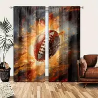 Household supplies MH 2 Paneler Sportgardiner Stångficka Abstrakt Flamma Basketbollstema Väggdekor Tonårsrum Män Coola 3D Bollkonst Tryckta Draperier 100W130H(CM)40x51in&Grommet Top