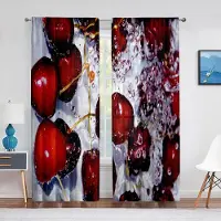 Household supplies MH Frukt Körsbärsmönster Design Rosa Skir Gardin för Vardagsrum Hem Kök Sovrum Fönsterdekor Gardiner 2 paneler Stor Storlek 100W130H(CM)40x51in&Grommet Top