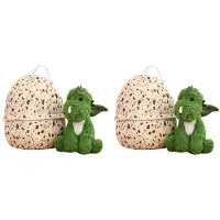 Typecat 2X Dinosauriestoppade Djurleksaker med Stort Dinosaurieägg,Plyschleksaker för Pojkar Flickor Baby Barn Småbarn