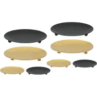 Typecat 8 Pack Iron Plate Candle Holder, Pillar Candlestick Holders,for LED & Wax Candles,Incense Cones,Spa,Weddings(Gold+Black)