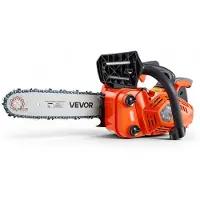 Vevor Bensindriven motorsåg 304,8 mm 25,4CC 0,75 kW 2-takts motorsåg, för träkapning, trädbeskärning och markröjning, gasreglagesynkroniserad choke, motorsåg med halkfritt handtag och dubbla tankar