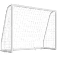 Vevor Fotbollsmål 2,44 x 1,82 m PVC-fotbollsmål för trädgården med PE-nät, bärbart väderbeständigt set, med höghållfast nät, måltavla, koner, för ungdomar, barn och vuxna, utomhusträning i trädgården