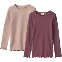 Wheat Tröja - 2-pack - Rib - Ida - Aubergine - - 8 år (128) - Tröja