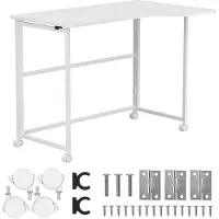 Macleans MC-1250 L/W Folding Desk, White, Mobile, 100x65 cm, max. 50 kg