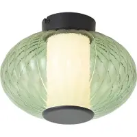 QAZQA Design taklampa svart 28cm med grönt glas inkl. LED 3-stegs dimbar - Margherite