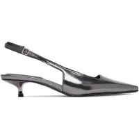 Calvin Klein Metallic Leather Kitten Heel Slingbacks