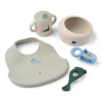 Liewood Middagsset - 5 Delar - Mileah - Dino Roar/Dove Blue - - One Size - Middagsset