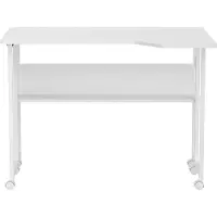 Macleans MC-126 L/W Folding Desk, White, Mobile, 100x73 cm, max. 50 kg