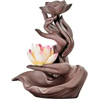 Melitt A-Lila Sand Backflow RöKelse Spis, Zen Buddhist Hand Hem Doft Spis RöKelse Insatsplatta TillbehöR