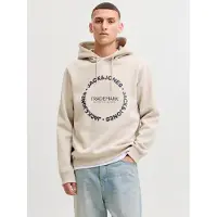 Jack & Jones Sweatshirt 'JJBENSON' beige / mörkblå