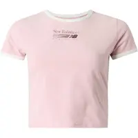 New Balance T-shirt cyklamen / rosé / vit