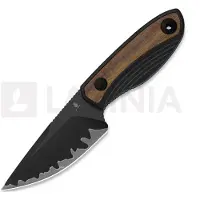 Kizer Cutlery Finch 1134A1, Black Acid Washed 3 Layer Composite Steel, Black G10/Mkuruti Wood fixed knife, Vincent Rizzo design