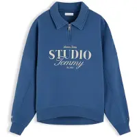 Tommy Hilfiger Relaxed Quarter Zip Polo Collar Sweatshirt