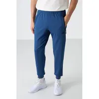 Tommy Life Herrens enfärgade uppdragna sweatpants med ficka med dragkedja