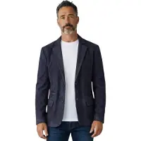 Infinity Leather Herrjacka i italiensk marinblå mocka i läder – Trabzon