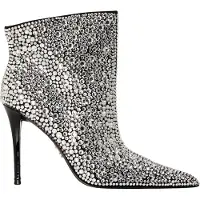 Steve madden Ankelstövlar för kvinnor/damer: Sentinel med strass, metallic-finish och hög stilettklack (Silver)