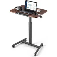 Vevor Stående Skrivbord, Justerbart Höjd Mobilt Ståbord med Vinklingsbart Bord, 650 x 480 mm Liten Dator Sit-Stand Rullande Arbetsstation med 4 Hjul, 15 kg Kapacitet, Perfekt för Hemmakontor
