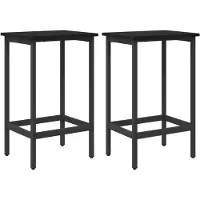 vidaXL Barpall 2 st Svart ek 40 x 32 x 74 cm Konstruerat trä
