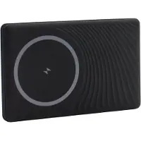 RealPower MAG ultra slim Powerbank 5000 mAh MagSafe, Power Delivery USB-C Mörkblå, Svart