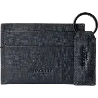 Hackett för män. HM0100070 Presentset i läder med metallogotyp h svart (OSFA), Klassisk, Hud