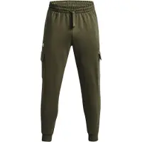 Under Armour Joggingbyxor för män i Rival-fleece med cargofickor (Marin OD-grön)