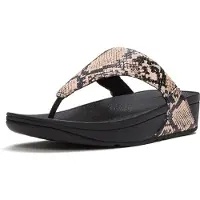 FitFlop Lulu Läder Dam Hazy Taupe/Svart Sandaler