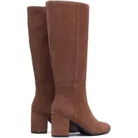 Hush puppies Oprah Mocka Långa Läder Kvinnors Mocha Högklackade Knähöga Stövlar