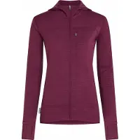 Icebreaker - Fleece dam - W Merino Blend 300 RealFleece Descender LS Zip Hoodie Dk Berry för UnisexUll - Storlek S - Lila