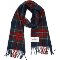 Barbour Halsduk Tartan Wool Cashmere Marinblå Blå Mörkblå