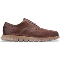 Cole Haan för män. C45383 Zerogrand Remastered Wingtip Oxford-skor i brunt läder (43), Hud, Karta, Nyckelband, Casual, Klassisk