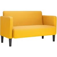 vidaXL Loveseat soffa ljusgul 109 cm manchestertyg