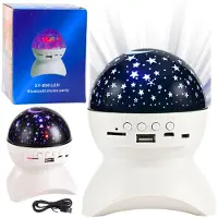 Lean nattlampa/projektor högtalare 3-i-1 LED Bluetooth vit