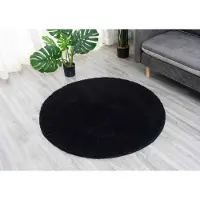 Strado Alpaca rund matta 100x100 – AlpaBlack