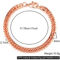 Better&Healthy Life Armband i ren koppar för män och kvinnor, justerbar kubansk länk, hummerlås, 6 mm breda, reptåliga, för män, 7-10,5 tum, smycken 7inch