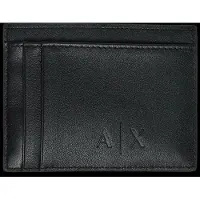 Armani Exchange för män. XM000169AF22541UC001 Korthållare i läder med slät textur och flera fack svart (OSFA), Casual, Hud