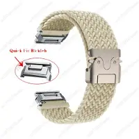 MY-CASE 20mm 22mm 26mm Flätat Nylonarmband För Garmin Fenix 7S 6S 5S 7 7X 6 6X Pro 5 5X Elastiskt Armband Garmin EPIX Enduro Armband 20 For Fenix7S 6S 5S beige