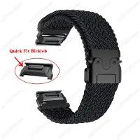 MY-CASE 20mm 22mm 26mm Flätat Nylonarmband För Garmin Fenix 7S 6S 5S 7 7X 6 6X Pro 5 5X Elastiskt Armband Garmin EPIX Enduro Armband 22 For Fenix 7 6 5 black