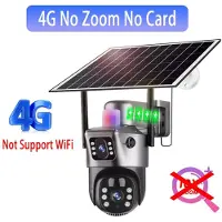 LS VISION 4G SIM-kort Solcellskamera 360 IP-kamera 12MP 6K CCTV Batterikameror Utomhus 10X Zoomobjektiv Smarta Hem Säkerhetsövervakningskamera 4K Cam No Zoom