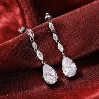 YIRAN Jewelry Huitan Temperament Brudhängande Örhängen för Bröllop Färg Lyxig CZ Hängande Örhängen Mode Dam Örhängen