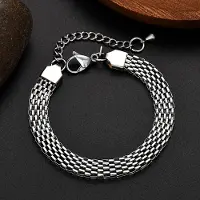 YIRAN Jewelry JewelryTop Söt 18K Guld S Sterling 6-8MM nätkedja Armband för Män Kvinnor Bröllop Flickpresenter 18+5cm original 8MM width