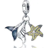 YIRAN Jewelry Äkta Berlock Koppar Fiskstjärt Snäcka Sjöborre Pärla Passar Berlock Plata Armband För Kvinnor Kvinnors Smycken Hantverk GörDetSjälv vit