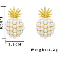 YIRAN Jewelry Nya Mode Ananas Hårnålar för Kvinnor Eleganta Pärlörhängen Temperamentssmycken Festörhänge tillbehör pendientes mujer