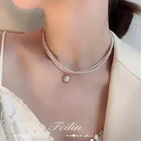 YIRAN Jewelry Nytt Mode Pärlhalsband Choker Sött Dubbla Lager Hänge För Kvinnor Smycken Flicka Bankett Halsband Elegant Smycke