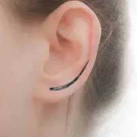 YIRAN Jewelry Huitan Minimalistiska Krokörhängen för Kvinnor Färg/Guldfärg/Svartpläterade Enkla Stilrena Tjejörhängen Statement-smycken