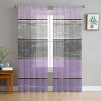 Household supplies MH Vintage Gård Lila Träådring Skira Gardiner för Vardagsrumsdekoration Fönstergardiner Kök Tyll Voile Organza Gardiner W135 x H115cm x1