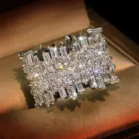 YIRAN Jewelry Oregelbunden Mikroset Ring Zirkonringar Europeiska och Amerikanska Lyx Dam Smycken Ringar No. 8 gray